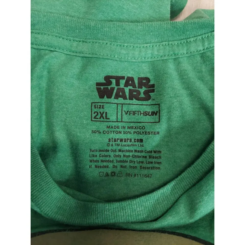 Star Wars The Mandalorian Baby Yoda Grogu Mens T-Shirt Size 2XL Green - Picture 2 of 3
